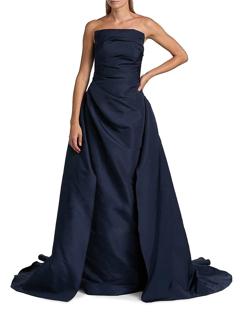 Draped Faille Strapless Ballgown