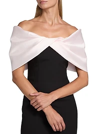 Mixed Media Off-the-Shoulder Gown