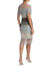 Signature Sequined Fringe Cocktail Dress