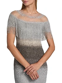 Signature Sequined Fringe Cocktail Dress