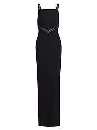 Crêpe Embellished Column Gown
