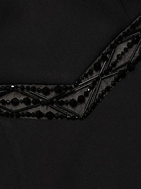 Crêpe Embellished Column Gown