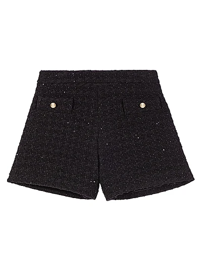 Rhinestone Tweed Shorts