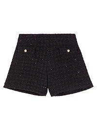 Rhinestone Tweed Shorts