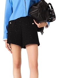 Rhinestone Tweed Shorts