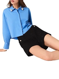 Rhinestone Tweed Shorts