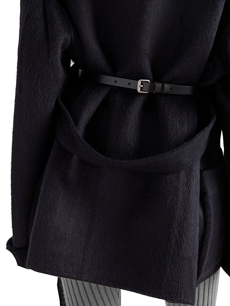 Single-Breasted Double Velour Caban Jacket
