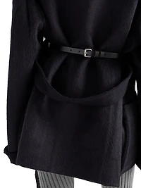 Single-Breasted Double Velour Caban Jacket
