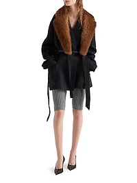 Single-Breasted Double Velour Caban Jacket