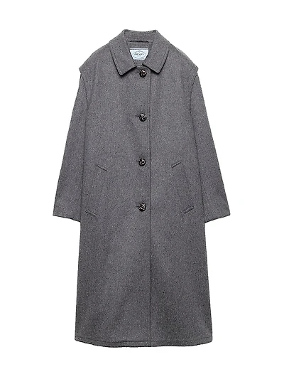 Single-Breasted Double Loden Cloth Coat