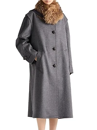 Single-Breasted Double Loden Cloth Coat
