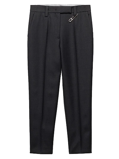 Wool Gabardine Pants with Pin
