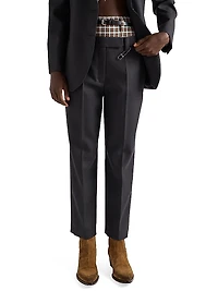 Wool Gabardine Pants with Pin