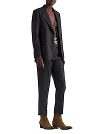Wool Gabardine Pants with Pin