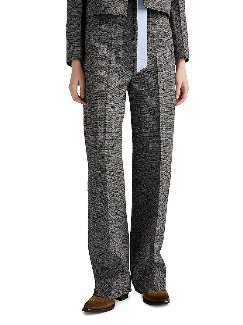 Prince of Wales Check Mouliné Wool Pants