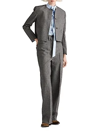 Prince of Wales Check Mouliné Wool Pants