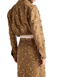 Embroidered Chevron Blouson Jacket