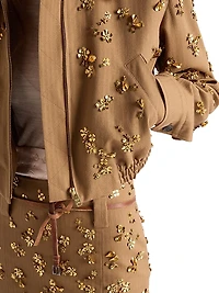 Embroidered Chevron Blouson Jacket