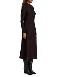 Jewell Metallic Knit Open-Back Midi-Dress