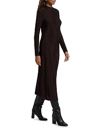 Jewell Metallic Knit Open-Back Midi-Dress