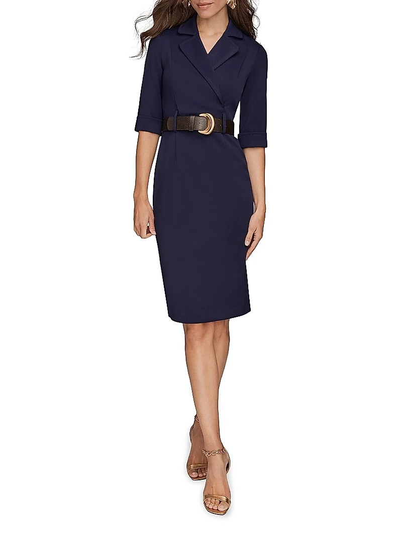Belted Sheath Blazer Dress