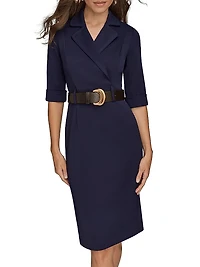 Belted Sheath Blazer Dress