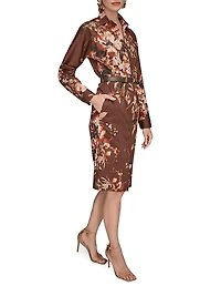 Floral Knee-Length Shirtdress