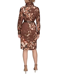 Floral Knee-Length Shirtdress