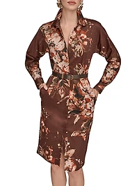 Floral Knee-Length Shirtdress
