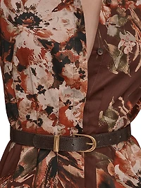 Floral Knee-Length Shirtdress