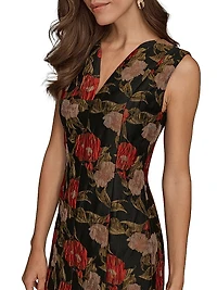Floral Jacquard Sheath Dress