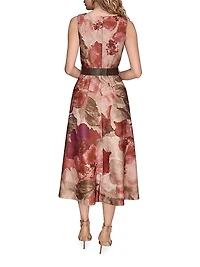 Floral A-Line Midi-Dress