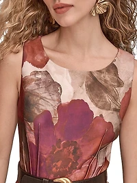 Floral A-Line Midi-Dress