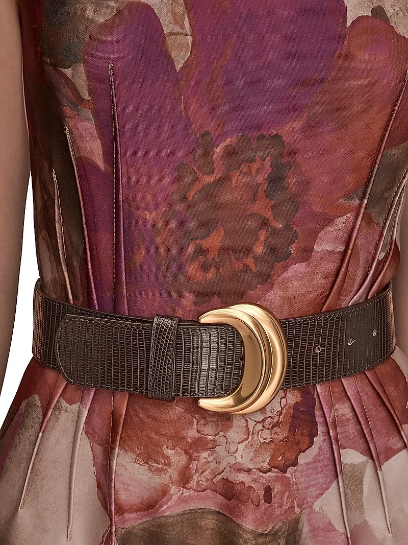 Floral A-Line Midi-Dress