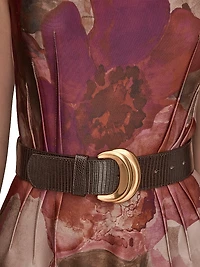 Floral A-Line Midi-Dress