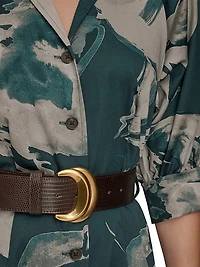 Floral Belted Midi-Shirtdress