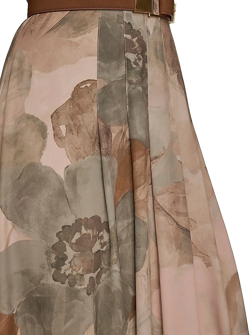 Floral A-Line Tea-Length Dress