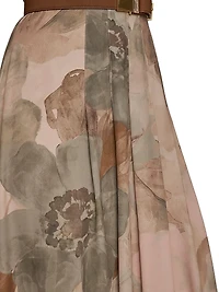 Floral A-Line Tea-Length Dress