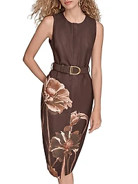 Floral Sheath Midi-Dress