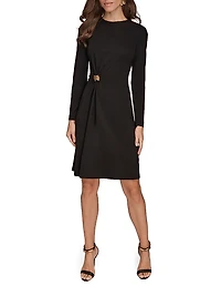 Gathered Hardware Midi-Dress