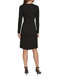 Gathered Hardware Midi-Dress