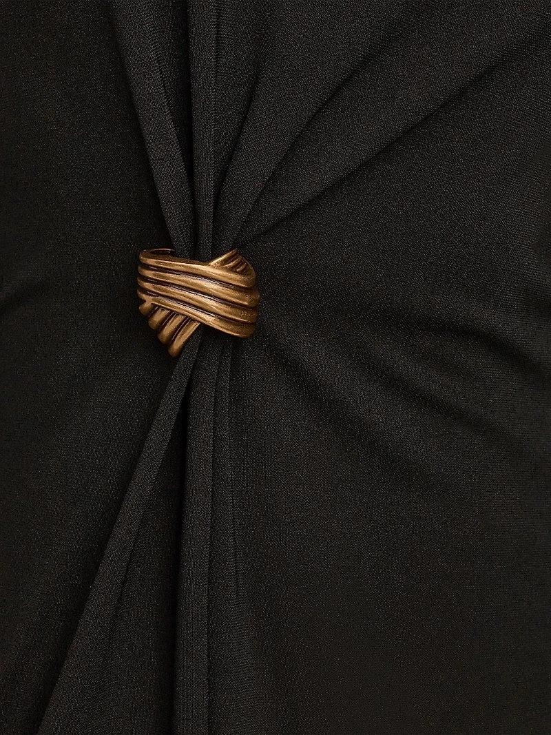 Gathered Hardware Midi-Dress