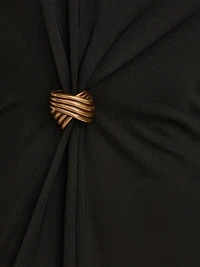 Gathered Hardware Midi-Dress