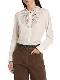 Zola Silk Lace Bib Shirt