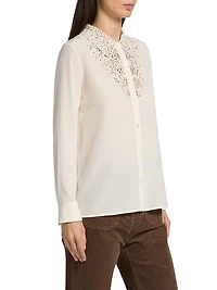 Zola Silk Lace Bib Shirt