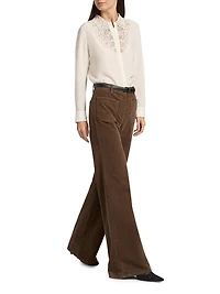 Zola Silk Lace Bib Shirt