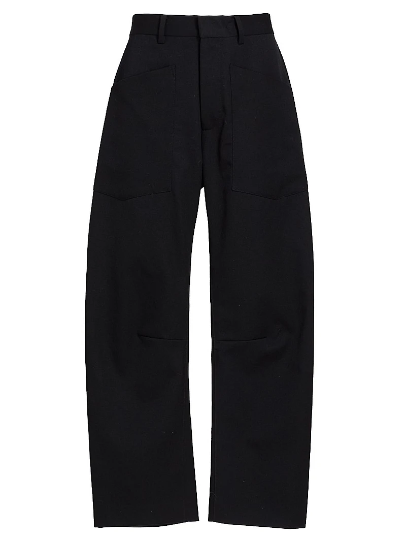 Shon Wool Barrel-Leg Pants