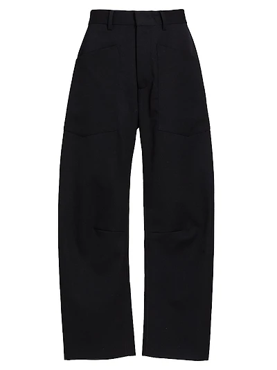 Shon Wool Barrel-Leg Pants