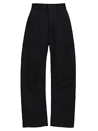 Shon Wool Barrel-Leg Pants