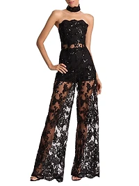 Georgie Sequin-Embellished Lace Jumpsuit